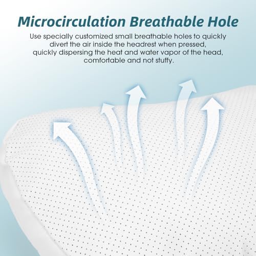Car Neck Pillow for Tesla Model 3/Y/S/X - Adjustable Height Headrest Cushion - Ergonomic Auto Headrest Support for Driving Comfort 2 Pack White - Image 3