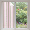 Window Privacy Film Frosted, Pink Brown Striped Non-Adhesive Static Cling Window Tint, Modern Farmhouse Vertical Stripes Insulated Windows Frosted Films for Living Room, 35.4 x 78.7 Inches by Unknown