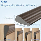 Wedge-Shape Window Weather Stripping Door Frame Seal 3Pcs×196” Brown - Image 2
