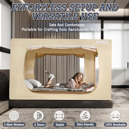 Twin Bed Tent Bed Canopy for Adult and Kids Indoor Blackout Sleep Tents - Image 4