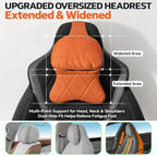Aviation-Grade Pu Leather Car Headrest, Memory Foam Neck Pillow (Light Brown,(1pcs)) - Image 7