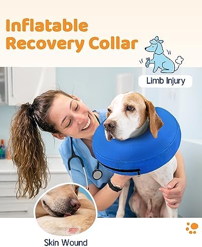 Supet Inflatable Dog Cone Collar Alternative After Surgery, Dog Neck Donut Collar Recovery E Collar for Neuter, Soft Pet Cone for Small Medium Large Dogs - Image 2