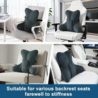 Lumbar Support Pillow(Pat. Pend) for Lower Back Pain Relief – Multi-Functional Ergonomic Lumbar Cushion, Reading Pillow for Office Chair, Car Seat & Sofa,Charcoal Gray - Image 6