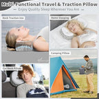 Neck Support Pillow, Cervical Neck Roll Memory Foam Pillow, Cervical Traction Device, Neck Pillow for Side Sleepers, Camping & Travel Pillow with Portable Bag - Image 7