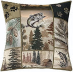 Feelyou Bear Deer Throw Pillow Covers Soft 16" x 16" - Image 5