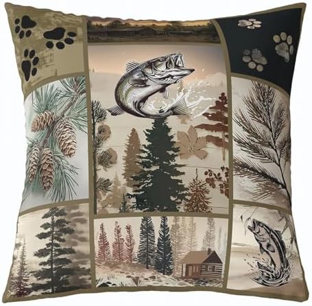 Feelyou Bear Deer Throw Pillow Covers Soft 16" x 16" - Image 5