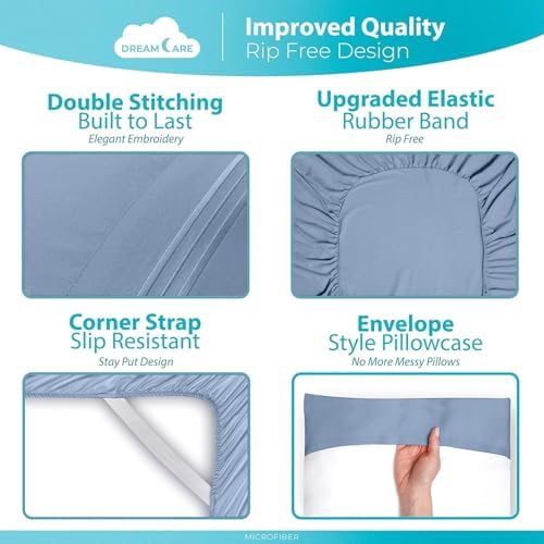 DREAMCARE King Size Sheets Set - 6 pcs Breathable Cooling Sheets King Size - Image 6