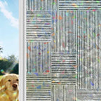 Window Privacy Film Static Cling, Black Modern Striped Decorative Stained Glass Window Film for Floor-to-Ceiling Glass/Large Patio Doors, Grid Line Blocks Farmhouse 29.5 x 118 Inches - Image 4