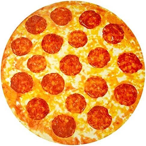 Zulay Kitchen (60 Inch) Giant Pepperoni Pizza Blanket - Novelty Big Pizza Blanket Adult and Kids - Premium Soft Flannel Round Pepperoni Throw for Indoors, Outdoors, Travel, Home and More by ZulayKitchen