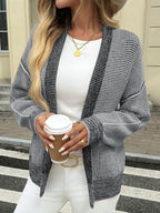 Saodimallsu Womens Open Front Cardigans Waffle Knit Sweaters with Pockets - Image 2
