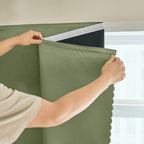 AJAZZ 100% Black Out Curtains Adhesive Blackout Temporary Curtain No Drilling Window Shade Blackout Curtains for Bedroom, Living Room, Kitchen, Home Office (Sage Green, 47" W X 84" L 1 Panel) by AJAZZ