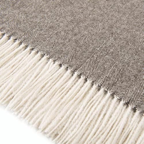 Alpaca Home - 100% Pure Baby Alpaca Eco Herringbone Sofa Throw Blanket, 71" X 51" (Chestnut)… - Image 2