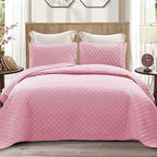 Exclusivo Mezcla Reversible King Size Quilt Bedding Set, Bright Pink by ExclusivoMezcla