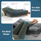 HOMBYS Shredded Memory Foam Knee Pillow for Side Sleepers, 6.5" Height Pillow Between Legs for Aligns Spine & Relieves Pressure Hip & Leg Elevation, Supportive Pillow for Pregnancy, Sciatica, Grey - Image 4
