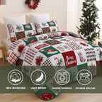 Mybedsoul Christmas Quilt Set Queen Size, Christmas Patchwork Bedding Set - Image 2