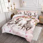 HOSIMA Girls Farm Wild Animal Horse Comforter Full with 2 Pillowcases. - Image 2