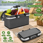 Domensi 2-in-1 Picnic Basket & Blanket Set, 30L Insulated Cooler Bag - Image 2