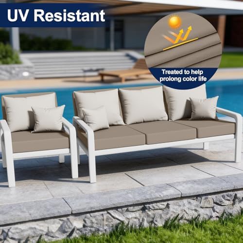 Smiry Waterproof Patio Cushion Covers, Stretch Outdoor Furniture Covers - Image 3