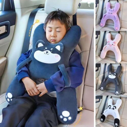 Car Pillow for Kids, H-Shaped Neck and Back Comfort, Cozy Neck Head Support Sleeping Headrest for Travel, Hands & Seat Belt Slot, Washable and Compressible, Perfect for Car,Plane,Train,Boat & More - Image 5