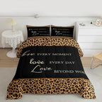 Castle Fairy Leopard Print Full Size Comforter Set,African Wild Animal Fur Pattern Bedding Comforters Bedroom Collection,Cheetah Skin Brown Black Bedding Set for Girls Teens - Image 5