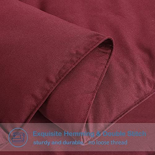 EASELAND Oversized King Down Alternative Comforter, Burgundy, 98x116 - Image 5