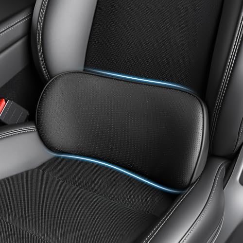 Lumbar Support Pillow for car, Faux Leather Perforated,Snug Conforming Waist Support, Resilient Memory Foam, Car Lower Back Pain Relief,Universal Driving Seat Cushion by -----------------