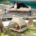 Veehoo Outdoor Dog Bed with Canopy, Cooling Elevated Dog Shade for Outside - Image 6