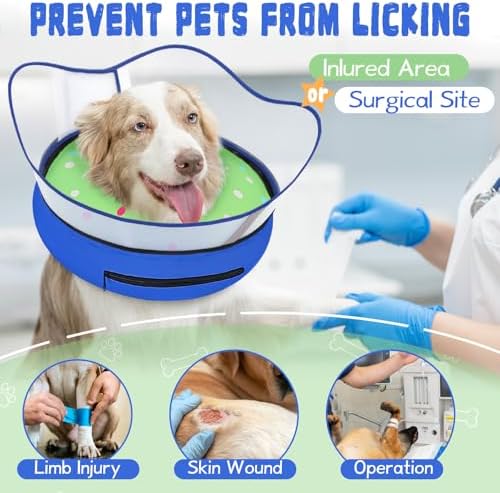 Elevated Inflatable Dog Cone Collar Alternative After Surgery, Dog Donut Collar, Soft Pet Cone to Stop Licking for Small Medium Large Dogs - Image 2