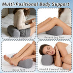 2 Pcs Microbead Roll Pillow, 11.8 * 6.3 Inch Soft Cylinder Bolster Pillow, Microbead Squishy Pillows for Home Office Sleeping Rest Travel Neck Head Back Support (Grey) - Image 5
