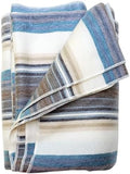 DAVLINA, Alpaca Wool Throw Blanket | Super Soft, Lightweight, Breathable and Hypoallergenic | Non-Itchy or Scratchy (Blue White Varicolored, Striped) by DAVLINA