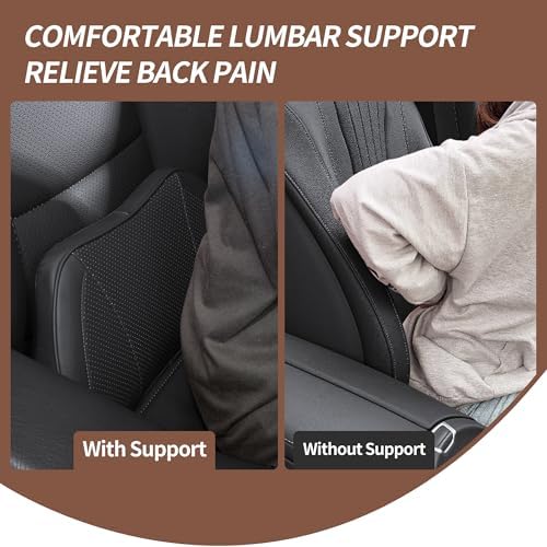 Car Lumbar Support Pillow for Driving Seat, Black, 1 Pack - Image 3