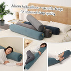 Body Pillow for Adults,Long Round Pillow,Big Cylindrical Pillow,Large Full Bolster Pillows for Side Sleepers (Slate Blue, 47.24"*7.87") - Image 6