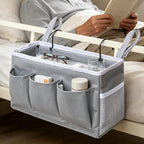 Bedside Storage Organizer Large Capacity Iron Frame Hangable Basket - Image 3