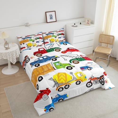 Cartoon Equipment Trucks Bedding Set Kids Excavator Tractor Comforter Set - Image 3