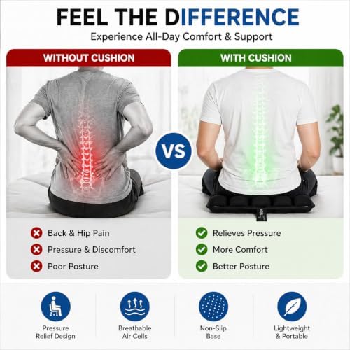 ComfyNest Inflatable Air Cell Seat Cushion for Airplane, Office Chair, Car - Image 6