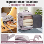 suwasp Travel Backpack with Toiletry Bag Set for Women Men,Ryanair Backpack 40x30x20CM Airline Approved Personal Item Travel Bag, Carry On Backpack Fits 14 Inch Laptop, 180° Opening, Light Purple - Image 3