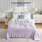 NANPIPER Warm Sherpa Blanket Queen Size for Bed, Soft Fleece for Winter, Fuzzy Plush Throw Gift for Women, Lavender 90x90 Inches - Image 3
