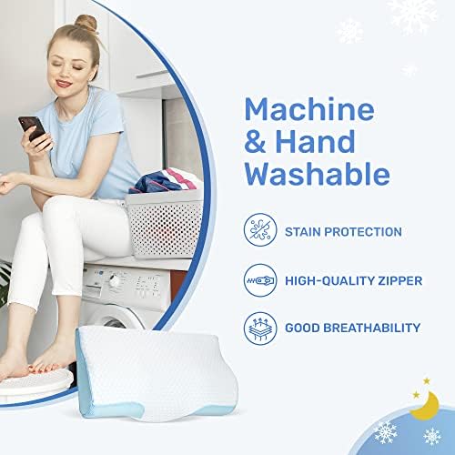 Derila Cooling Pillowcase for King Neck Pillow, 23.6 x 13.4 x 4.3 in - Image 5