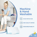Derila Cooling Pillowcase for Neck Pillow, Cover Only, White, 50 x 30 cm - Image 4