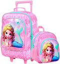 Kids Luggage for Girls 18", 2PCS Carry-on Suitcase Mermaid Set Pink by FTJCF