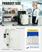 Vacuum Seal Travel Backpack with Air Pump Vacpack Waterproof Carry On Backpacks for Travel Bag Women with Vacuum System Compression Airlines Approved Daypack Laptop Hiking Work Space Saver Bags White - Image 6