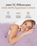 1000 TC Standard Pillowcases Set of 4 100% Egyptian Cotton Pillow Cases - Image 5