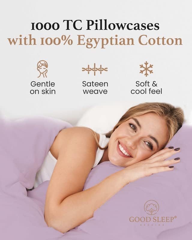 1000 TC Standard Pillowcases Set of 4 100% Egyptian Cotton Pillow Cases - Image 5