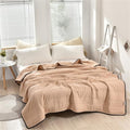 Summer Cooling Comforter, Lightweight Breathable Quilt, Double-Sided Cool Touch Fabric, Year-Round Use(Camel,71x87in) by Unknown