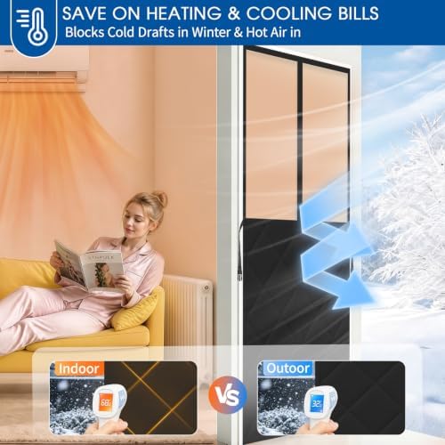 Magnetic Thermal Insulated Door Curtain Fits 36x82inch Front Door - Image 6