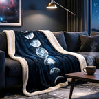 Sleepwish Lunar Eclipse Moon Sherpa Blanket Queen 90x90 in - Image 4