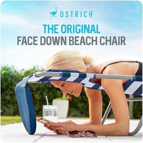 Ostrich The Altitude 3N1 Reclining Lounge Chair Relaxing Beach Seat, Stripe - Image 5