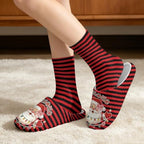 Christmas Fuzzy Slipper with Socks for Women Men Warm House Slipper and Socks Cozy Fuzzy Slippers for Indoor - Image 2