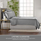 Pure Bamboo Twin XL Sheets, Genuine 100% Organic Viscose Derived from Bamboo Bed Sheet Set, Luxuriously Soft & Cooling, Double Stitching, 2 Year Quality Promise (Twin XL, Stone Grey) - Image 4