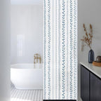 Window Privacy Film Frosted, Modern Minimalist Reusable Static Cling Window Tints, Light Blue Rustic Leaves Stripes Heat Control Windows Films for Offices, Balcony, 29.5 x 118 Inches - Image 3